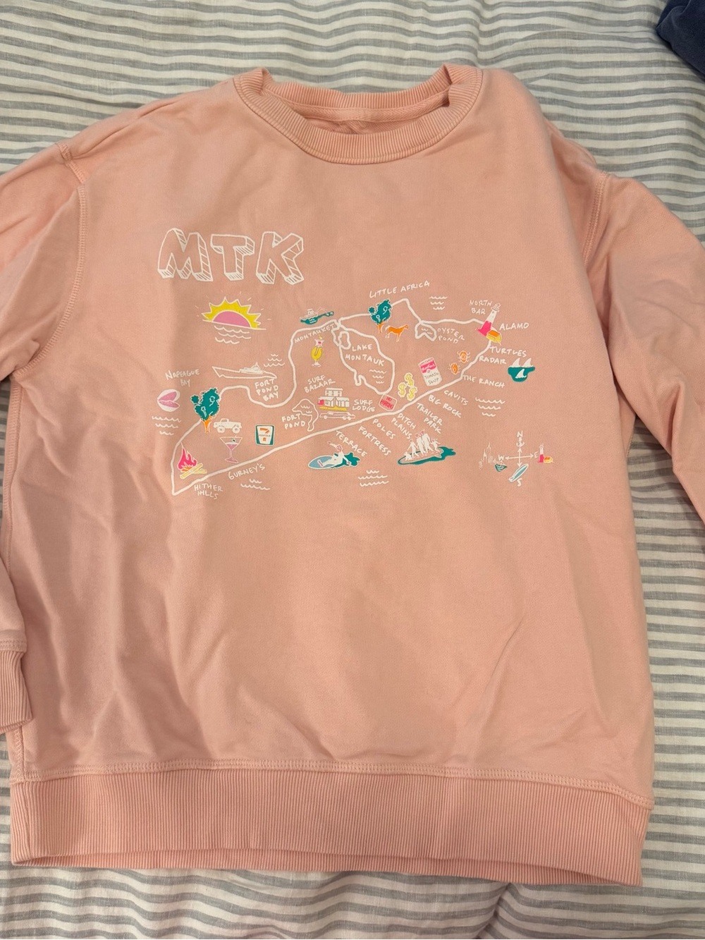 MTK Montauk Pink Graphic Crewneck Sweater